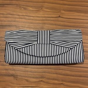 Nautical blue and white striped clutch